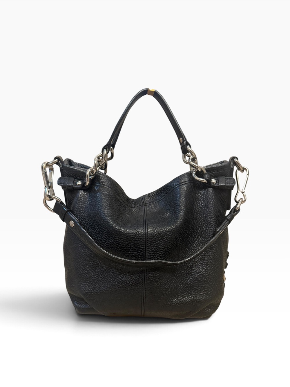 Coach Brooke Black Pebbled Leather Hobo Shoulder Bag 14142